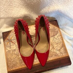 Mix No. 6 Vibrant Red Studded Heels
